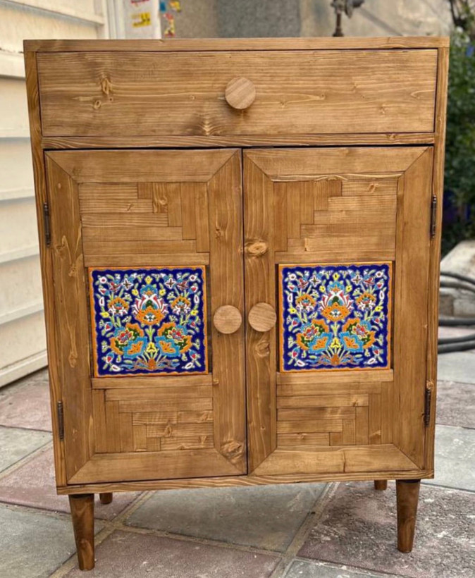 کنسول چوبی با کاشی دستساز اصفهان